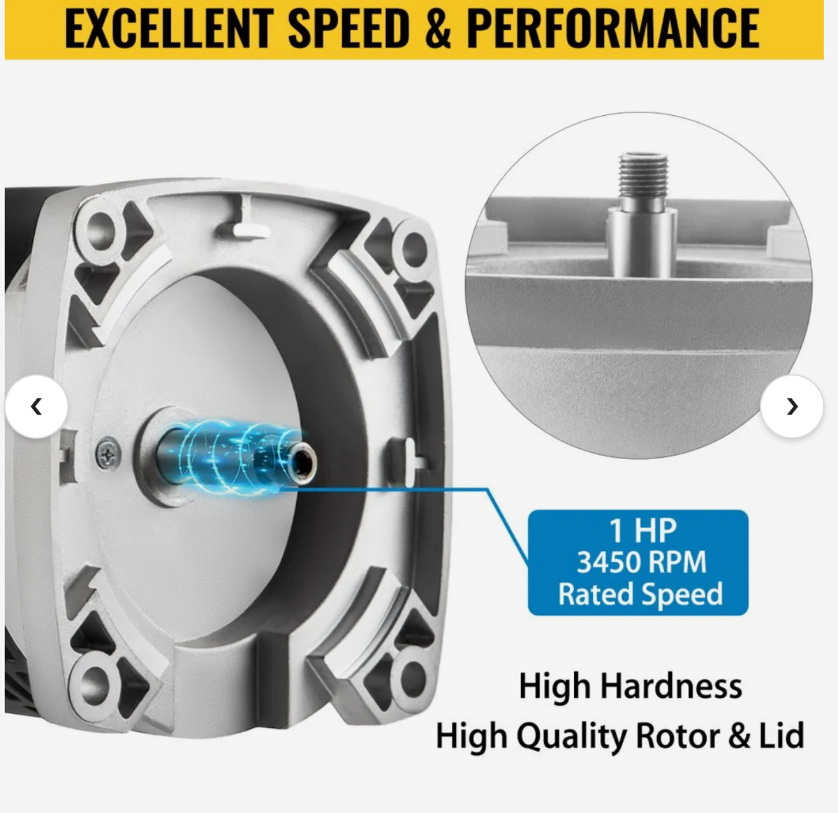 Pool Motor,1 HP, 3450 RPM, 230/115 Volts, 6.4/12.66 Amps, 1 Speed,1.25