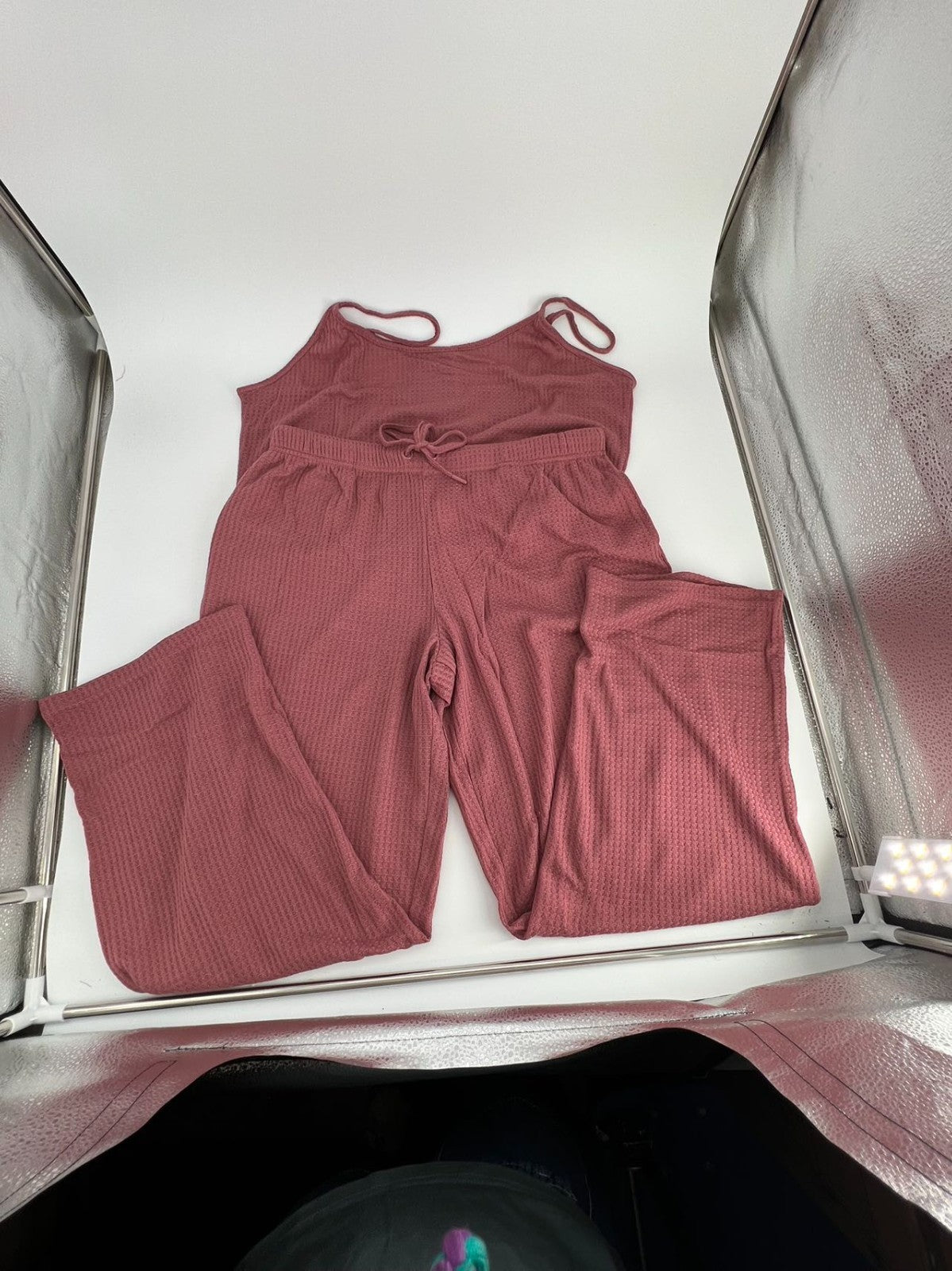 Cami Top & Pants, Pajamas with Pockets, Spaghetti Straps Rose Taupe SiZE XL