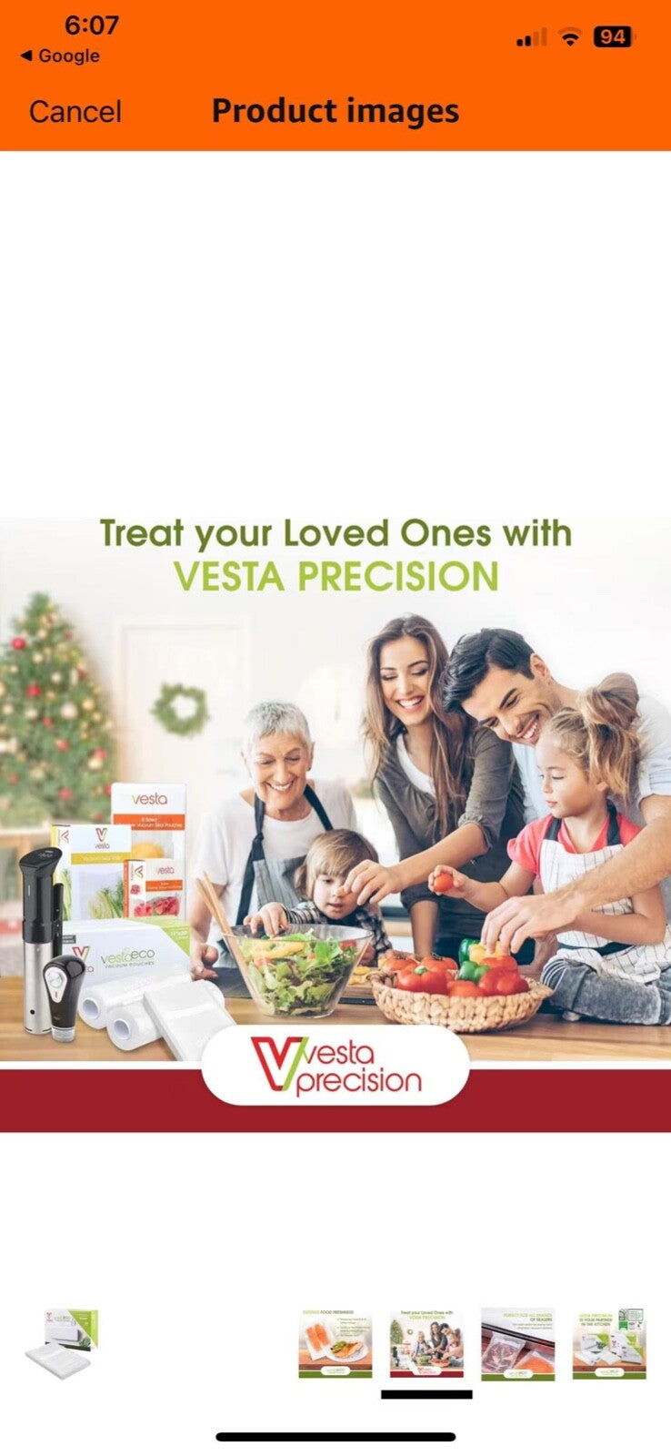VestaEco Commercially Compostable Vacuum Seal Bags - Embossed - 8 x 10 Inches -