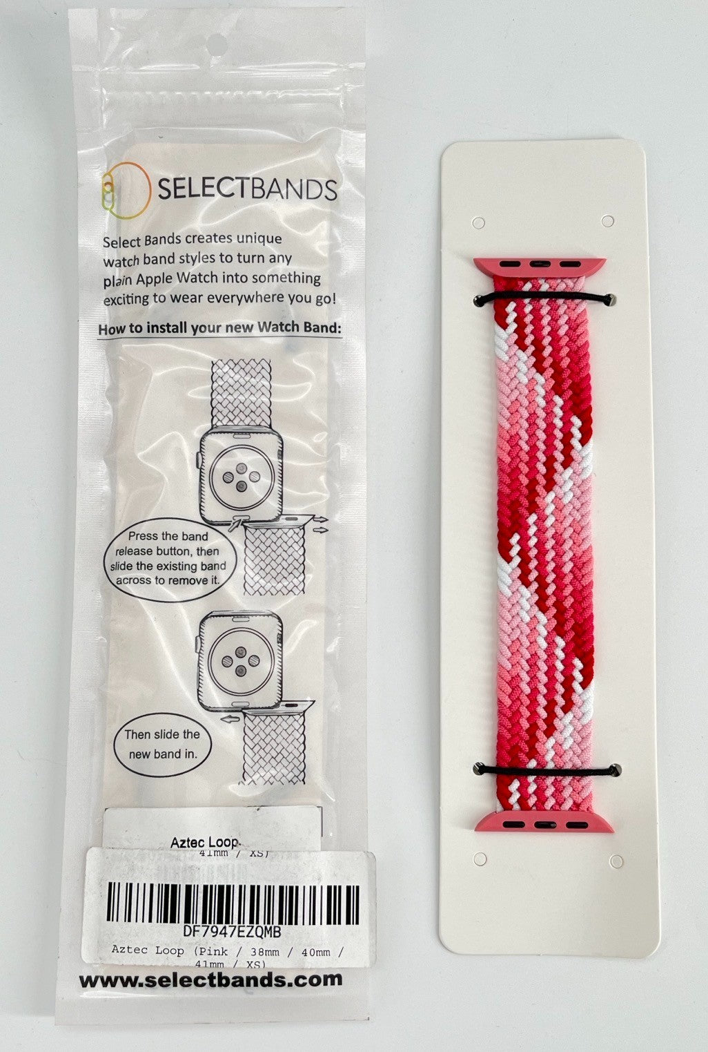 10-Pack XS  Pink  Loop Watch Bands 0.8 x 5.2Inch , Fits 38mm/40mm/41mm  Case