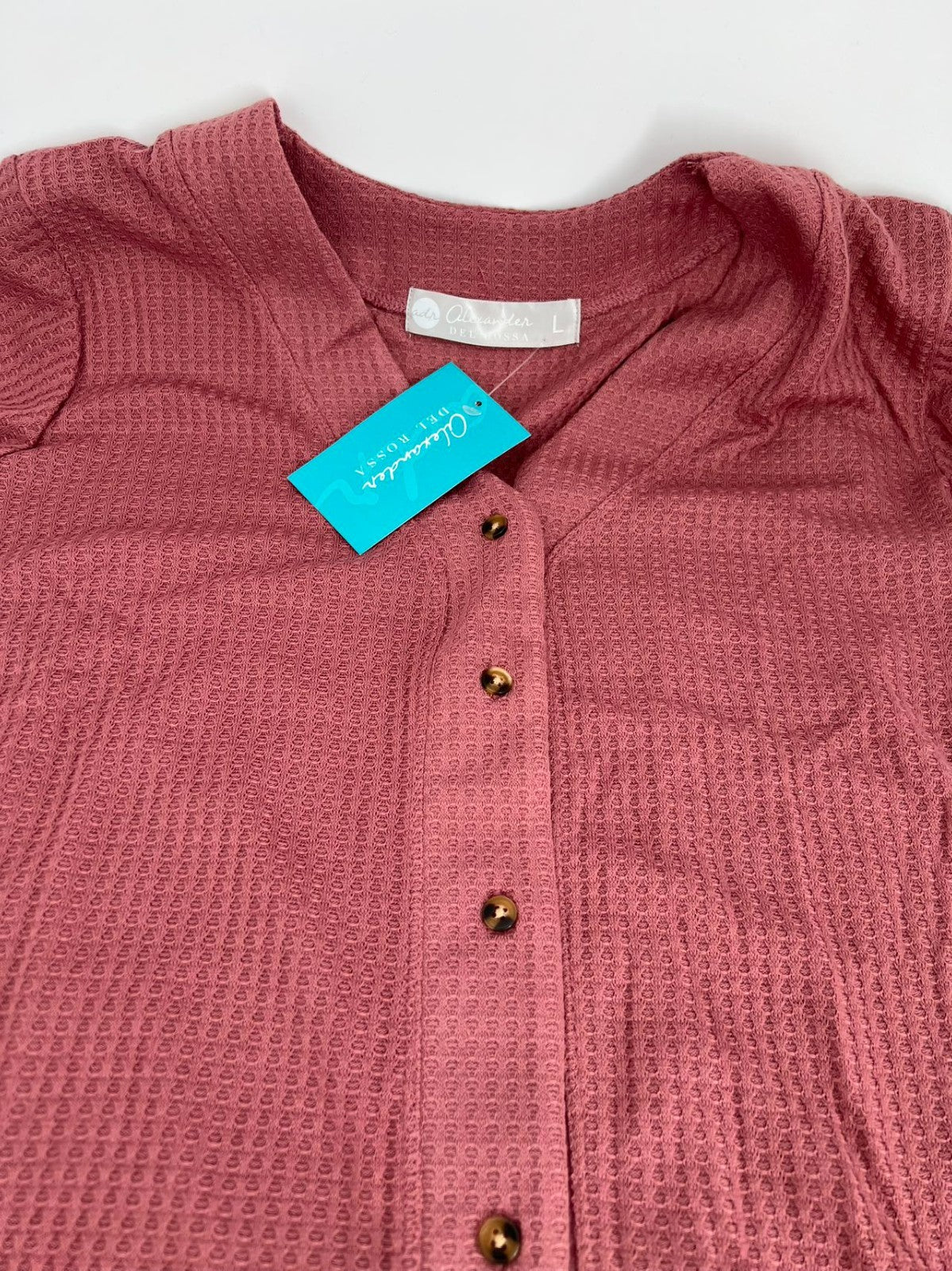 Lightweight Button Down Pajama Top Light rose red Size L