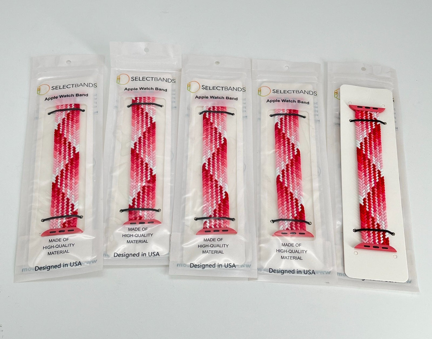 5-Pack XS  Aztec Pink Loop Watch Bands 0.8 x 5.6 Inch Fits 42mm/44mm/45 mm