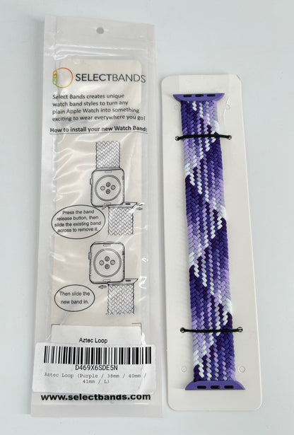 10-Pack L purple  Solid Loop Watch Bands 0.8 x 6.6Inch , Fits 38mm/40mm/41mm