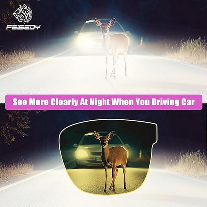 Night Vision Driving Glasses Anti Glare Fit Over Glasses for Men Women Polarized