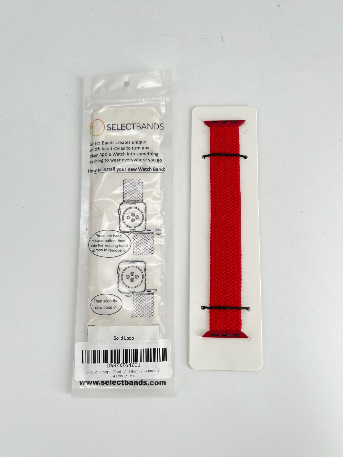 10-Pack M  Red  Loop Watch Bands 0.8 x 6.2Inch , Fits 38mm/40mm/41mm  Case