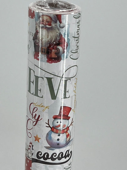 Christmas gift paper with Santa Claus pattern