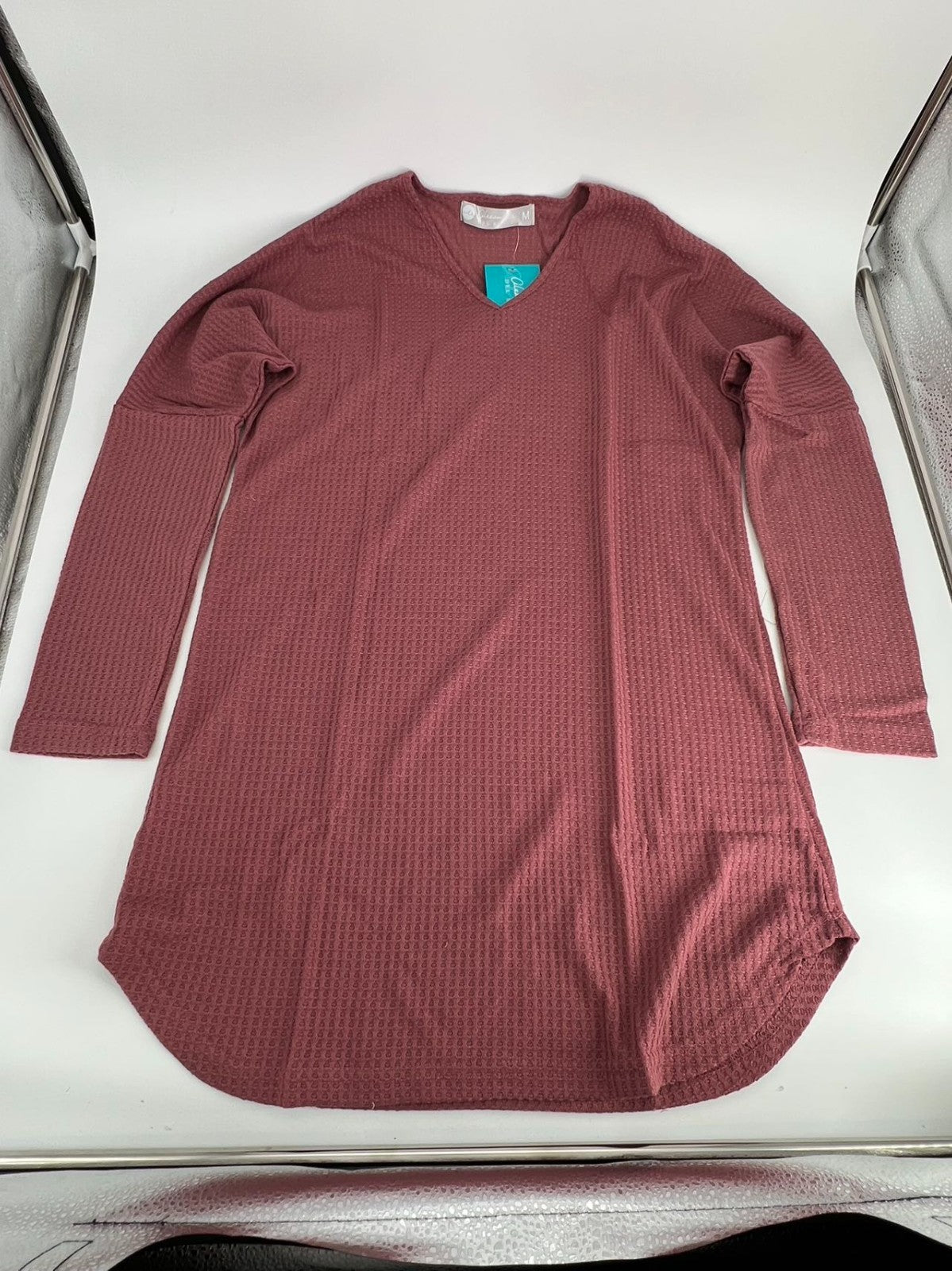 Women's Long Sleeve Knit Nightshirt, V-Neck Sleepshirt, Pajama TopRose Taupe M