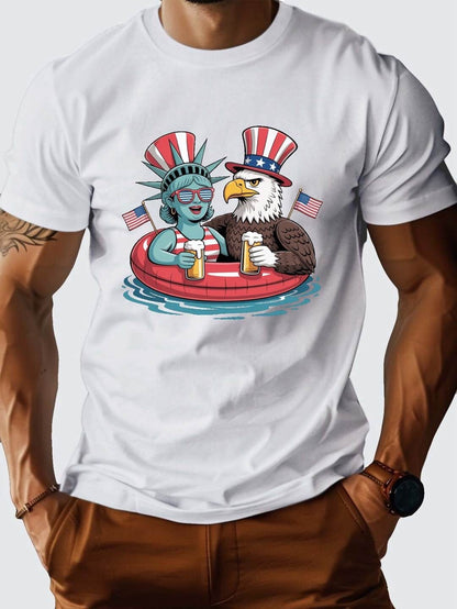 4th Of July Lady Liberty Bald Eagle Pool Float For Adult Size S-XL T-Shirt