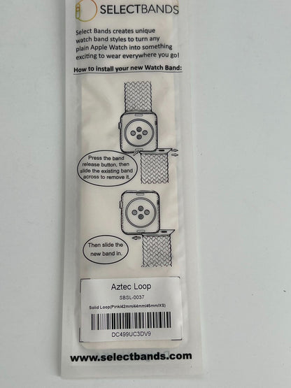 5-Pack XS Aztec pink  Loop Watch Bands 0.8 x 5.6 Inch Fits 42mm/44 mm/45mm  Case