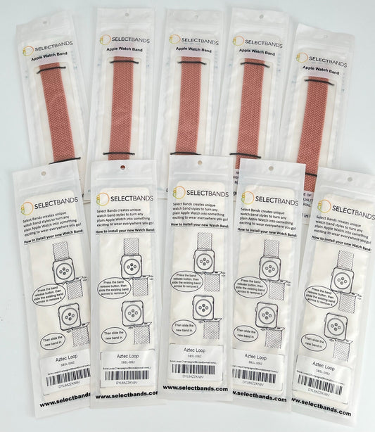10-Pack L  Champagner  Solid Loop Watch Bands 0.8 x 6.5 Inch , Fits 38mm/40mm/41
