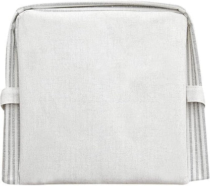 Foldable Waterproof Laundry Hamper Basket with Handles – Grey Stripe