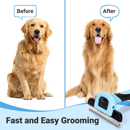 Pet Grooming Brush, Deshedding Tool for Dogs & Cats, Effectively Reduces