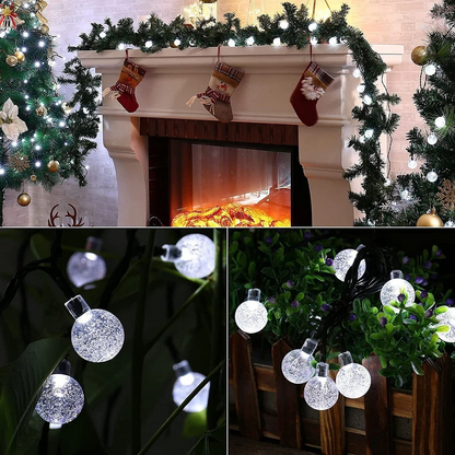 Solar LED String Lights  Bubble Ball Fairy Lights Decorations Xmas Garden