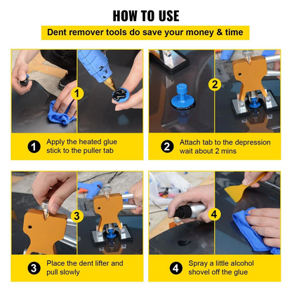 Dent Removal Tool 60 Pcs Puller and Lifter Dent Repair Kit Glue Puller Tabs Dent