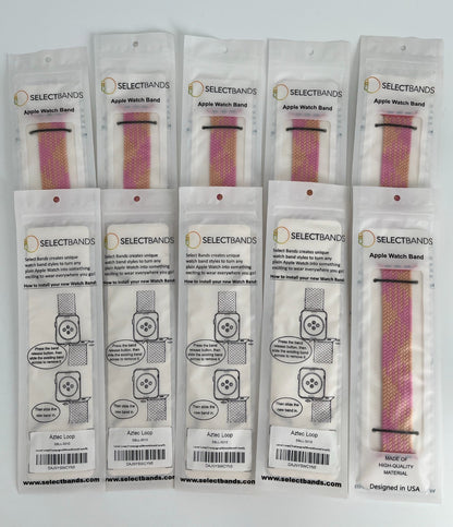 10-Pack  S  Champagne  Solid Loop Apple Watch Bands 0.8 x 5.5Inch , Fits 38mm/40