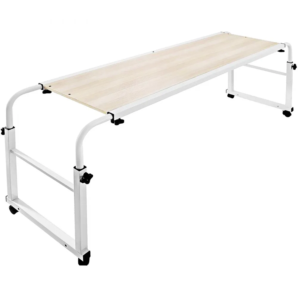47 Inch Overbed Table with Wheels 1M Rolling Bed Table Mobile Over The Bed Table