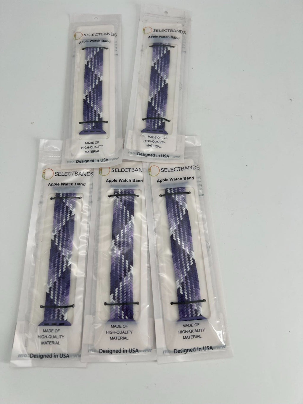 5 -Pack S  Aztec Purple Loop Watch Bands 0.8 x 5.6 Inch Fits 38mm/40mm/41mm