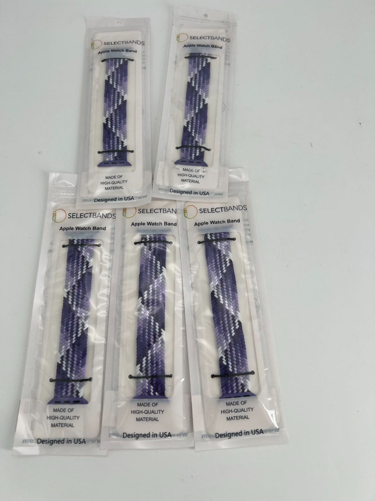 5 -Pack S  Aztec Purple Loop Watch Bands 0.8 x 5.6 Inch Fits 38mm/40mm/41mm