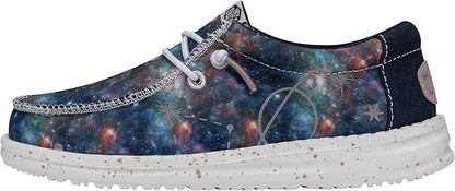 Youth Galaxy Blue Slip-On Boys Shoes Size : W3 / L7