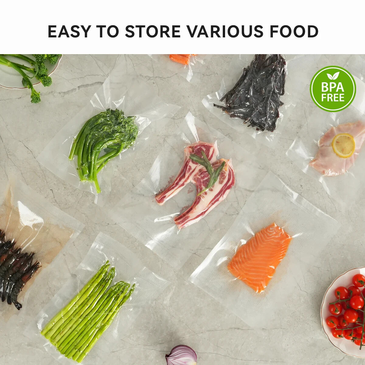 Embossed Vacuum Sealer Bags, 100 Pack 11" x 16"