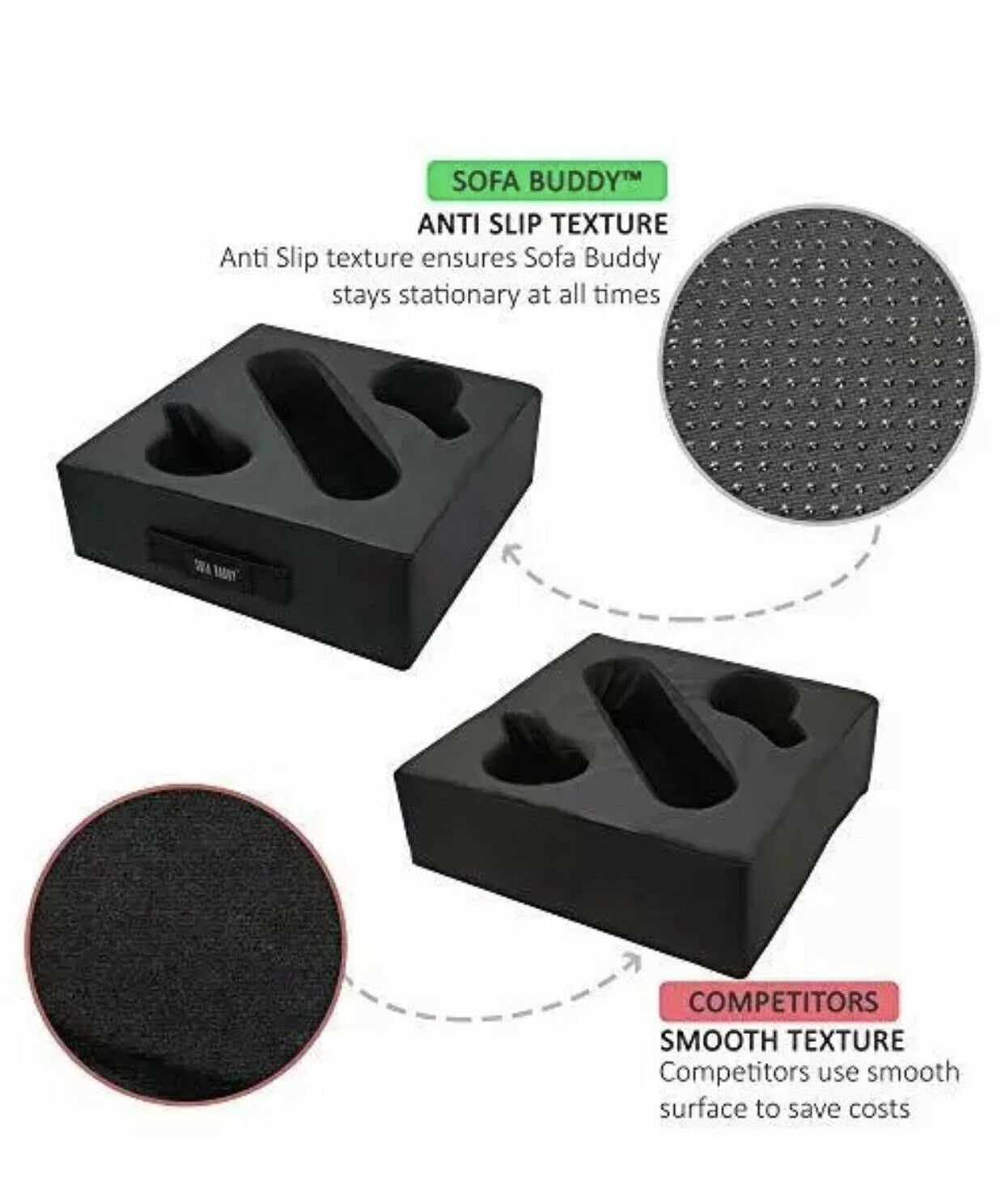 Sofa Buddy Convenient Couch Cup Holder Couch Caddy     PU material Blac