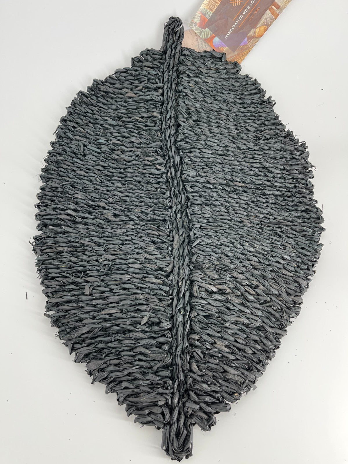 Leaf shape mat (Black) sustainable , L 23.6✖ W 15.7 inch