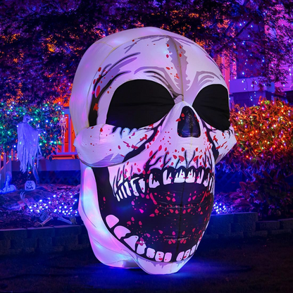 4ft Inflatable Halloween Sugar Skull Decoration with Lights