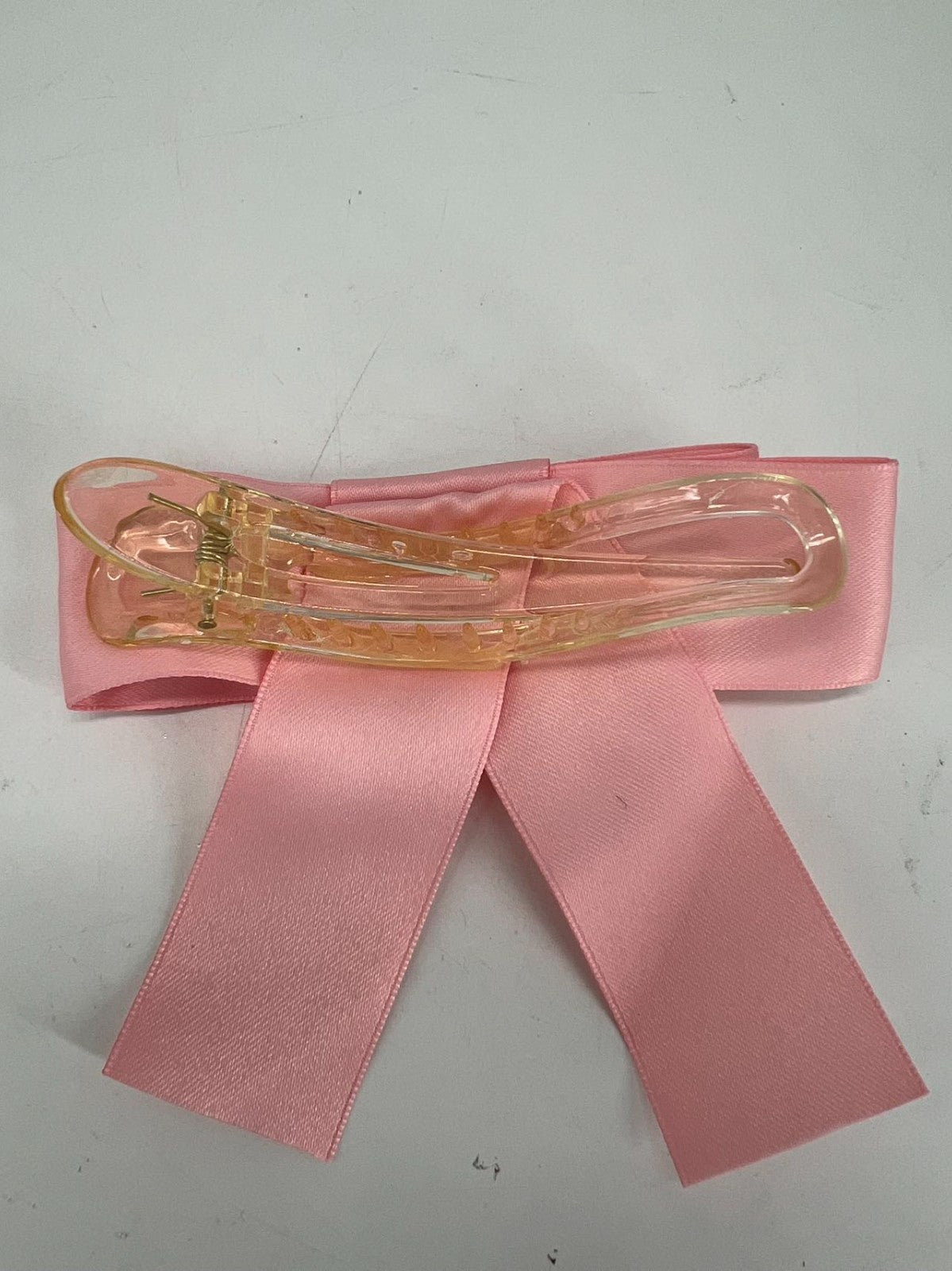 Pink Satin Stylish Bow Big Ribbon Bow Knot Hair Clip All Hair Types Non Slip