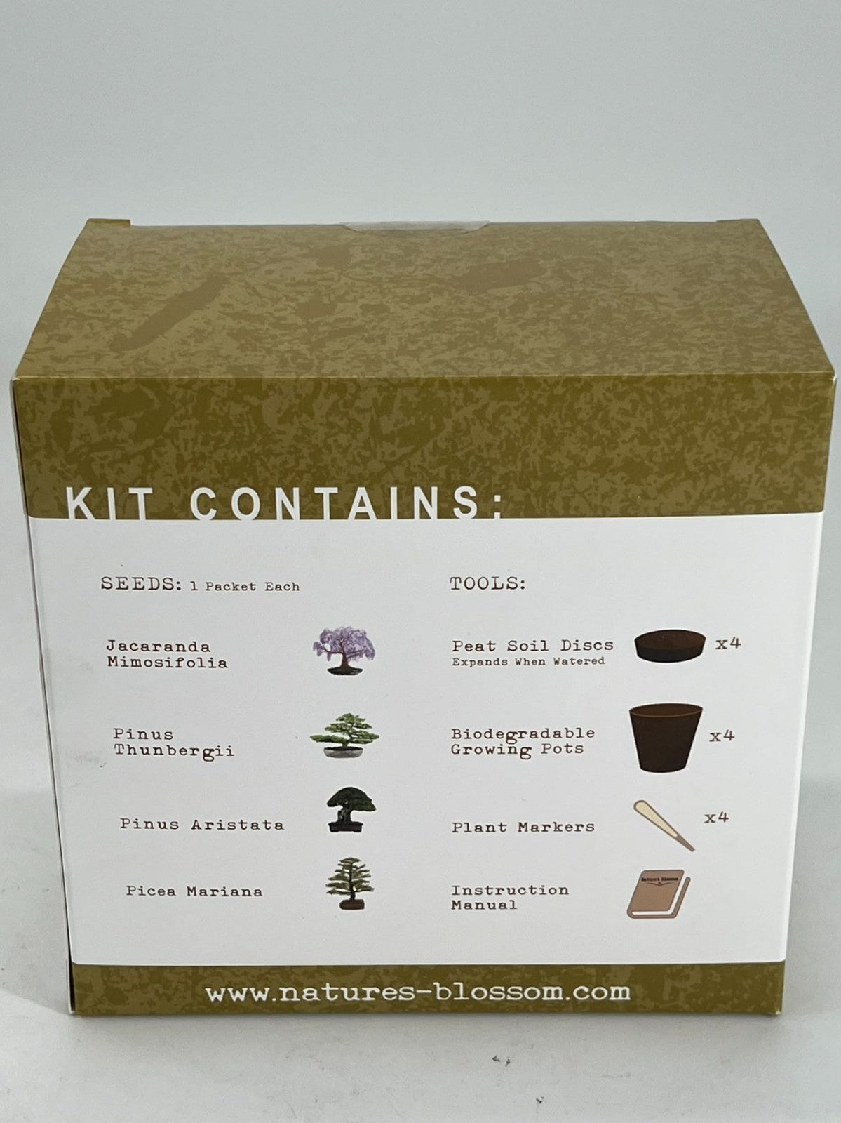 Nature's Blossom Bonsai Garden Seed Starter Kit - 4 Types of Bonsai READ DESC