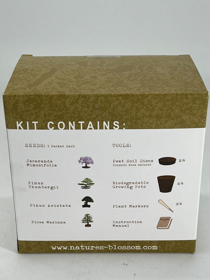 Nature's Blossom Bonsai Garden Seed Starter Kit - 4 Types of Bonsai READ DESC