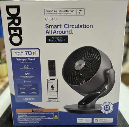 Open‑Box 11″ Table Fan with Remote Control, 4-Speed Air Circulator – Fast Ship