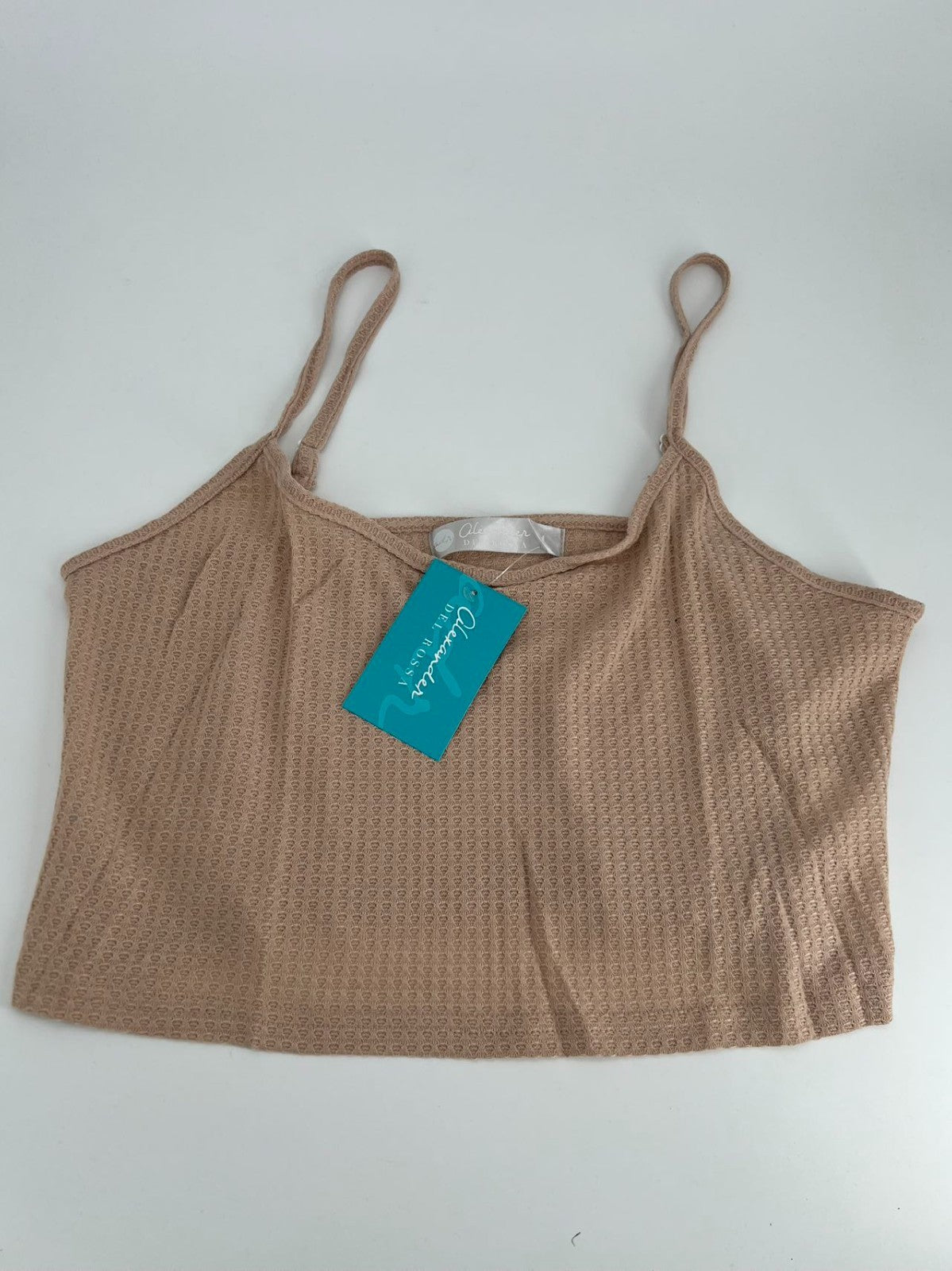 Women's Cami Top & Pants, Pajamas with Pockets, Spaghetti Straps Beige Size L