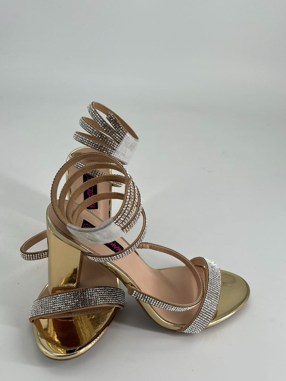 Diamond Crystal Straps Womens Heels Sandals size 8.5