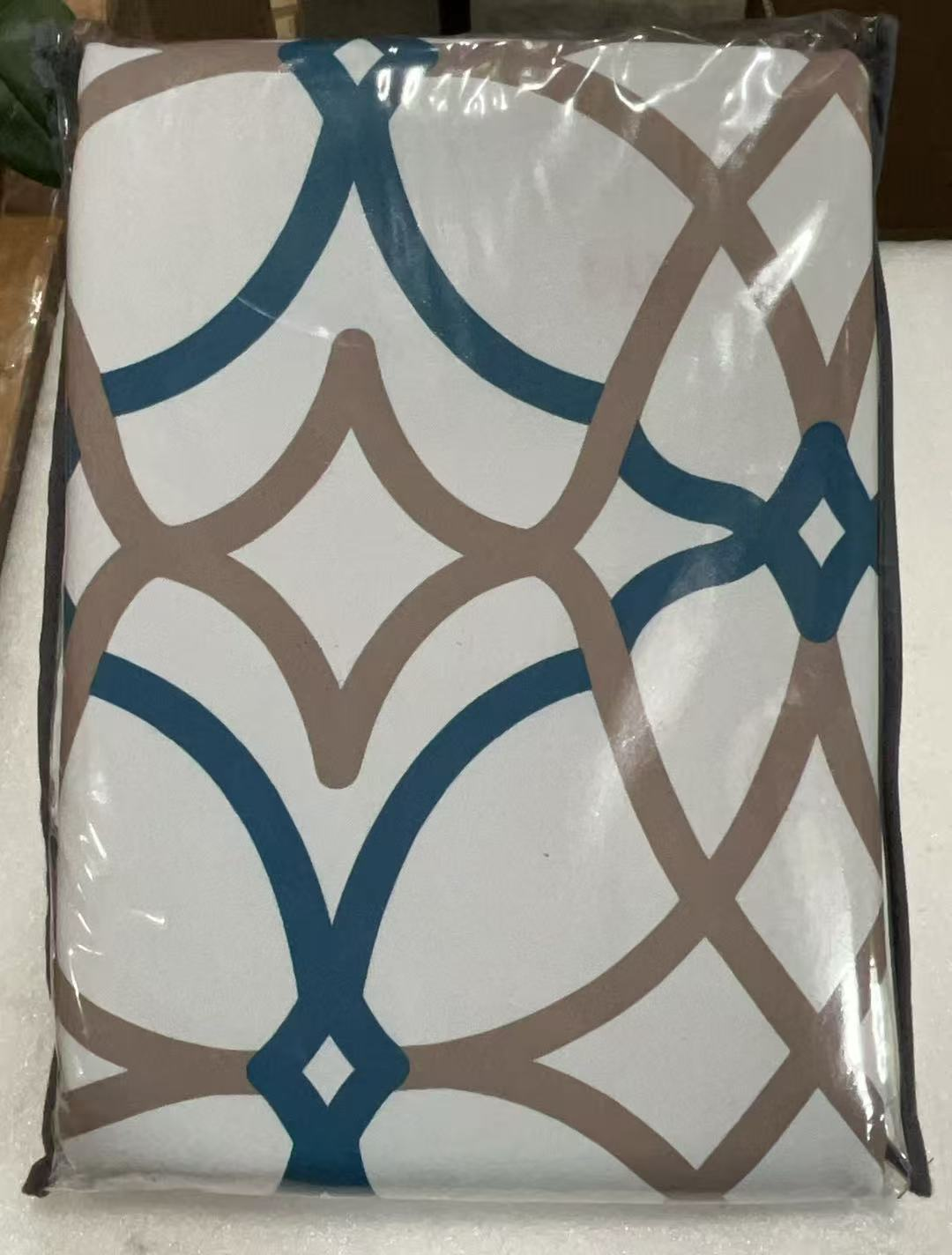 Teal & Taupe Blackout Curtains,, 2 Panels,Size:52"W x 108"L.