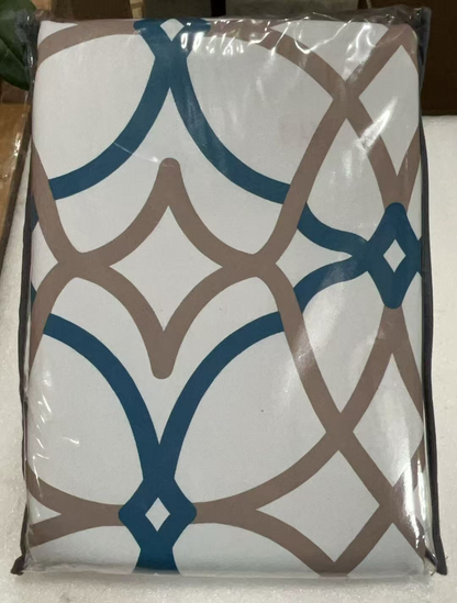 Teal & Taupe Blackout Curtains,, 2 Panels,Size:52"W x 108"L.