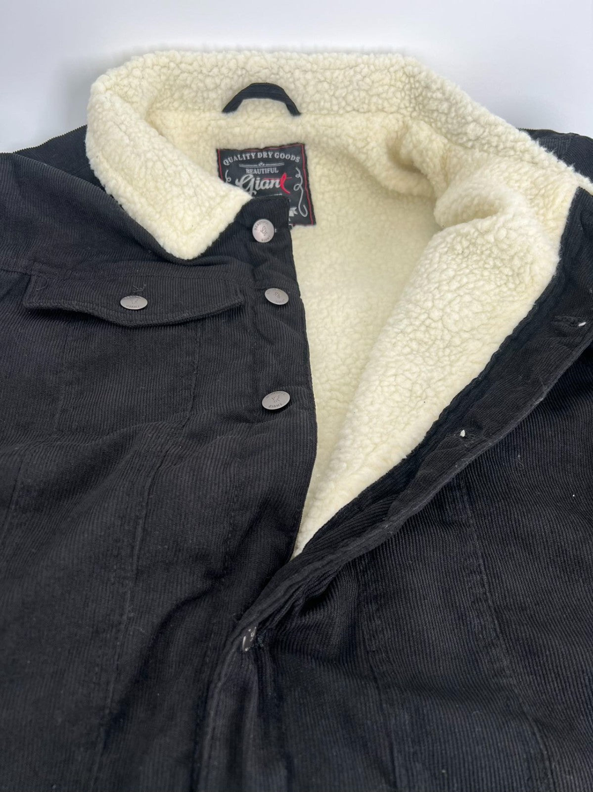 Men's Sherpa Faux Shearling Heavyweight Work Jacket BLACK  S