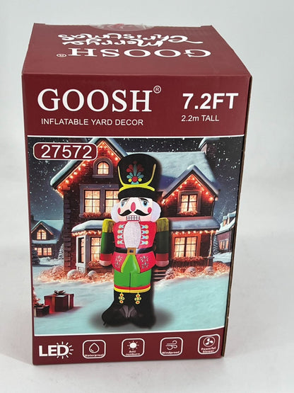 7.2 FT Christmas Inflatable Nutcracker Soldier Blow up with Build-in LED Lights