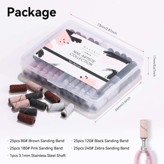 NAIL SANDINGBANDS  Drill     #80 Size  100 pcs/box