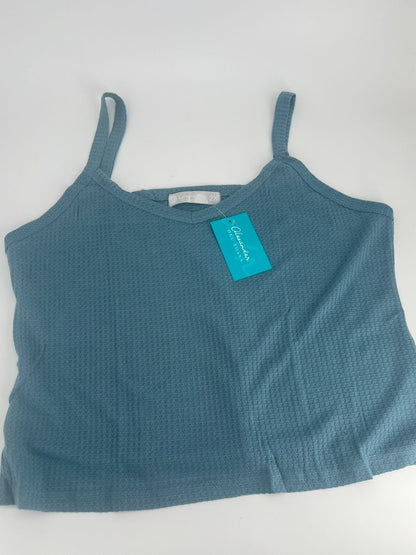 Women's Satin Sleeveless Top & PJ Shorts Pajamas Set Sky blue Size 2XL