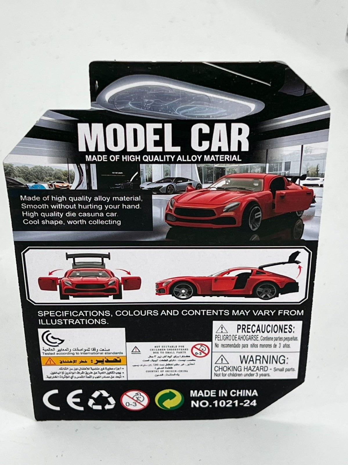 4 pieces in 4 colors, 3+ children’s 3-door toy car