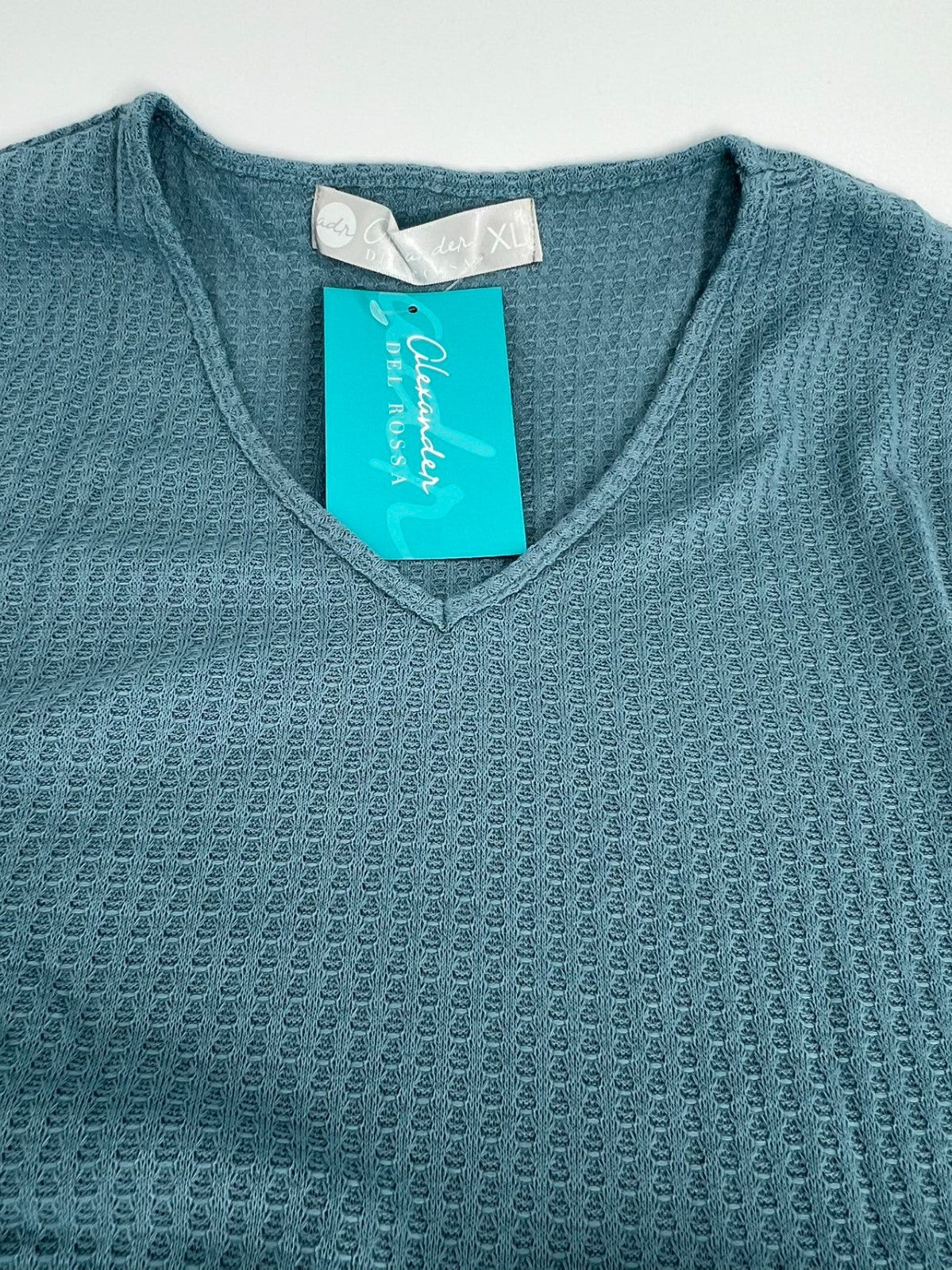 Women's Long Sleeve Knit Nightshirt, V-Neck Sleepshirt, Pajama Top Sky blue XL