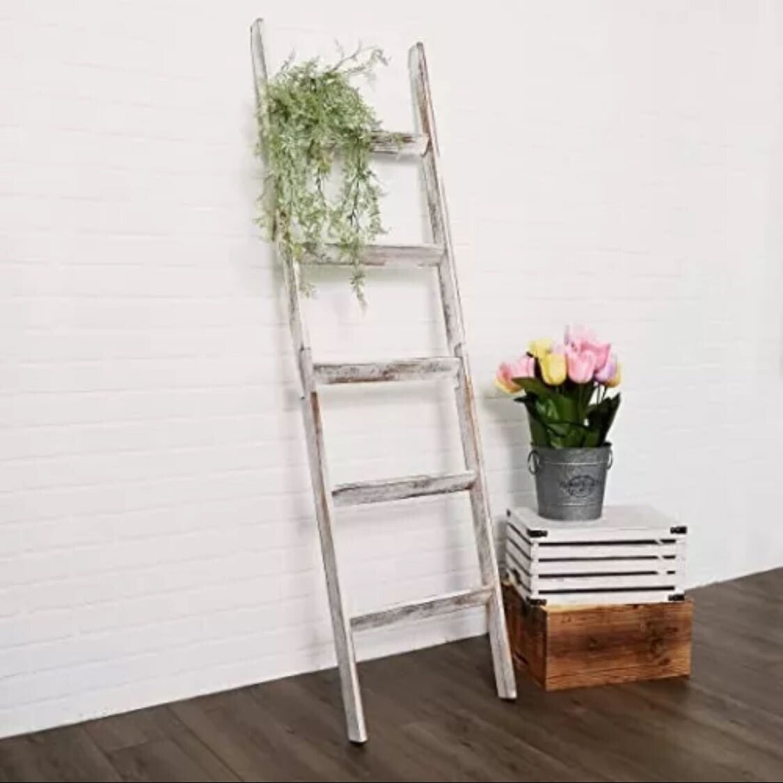 Short Birds Rustic 5ft Blanket Ladder - Farmhouse Home Decor