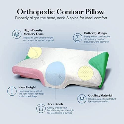 SUTERA - Contour Memory Foam Pillow for Sleeping Orthopedic Cervical Support