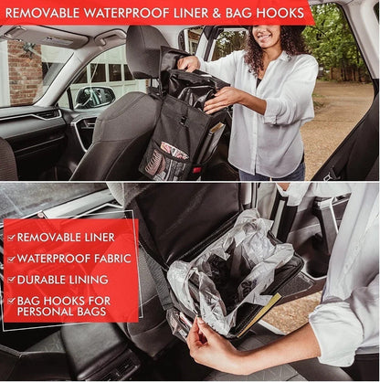 Lusso Black Car Trash Can, 3.5 Gallon, Manual-Lift Opening Mechanism, Brand New