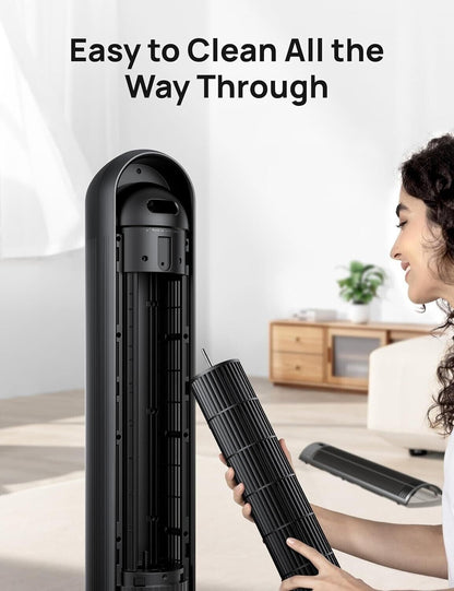 used- Oscillating Tower Fan Velocity Quiet Cooling 4 Speeds Timer Remote Control
