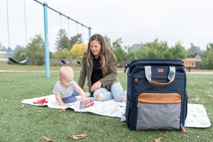 Quilbie Diaper Bag with 1-Hand Open In Gray - New