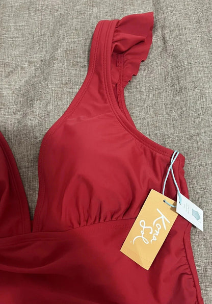Kana Sol Red/ One Piece Swimsuit tummy control size M