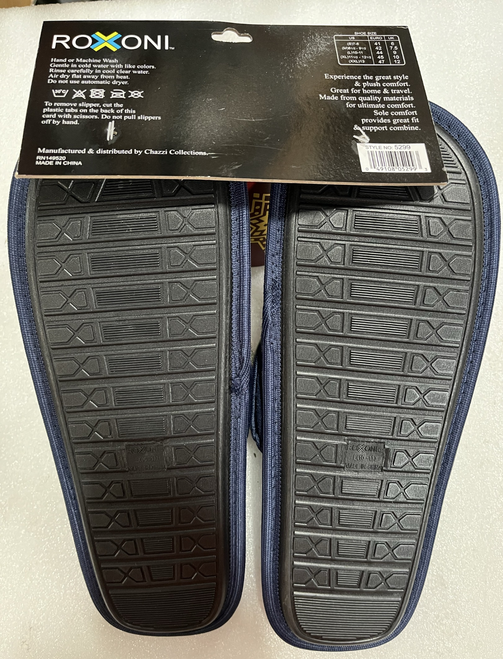 Men's Suede Scuff Slipper ，10-11/Navy