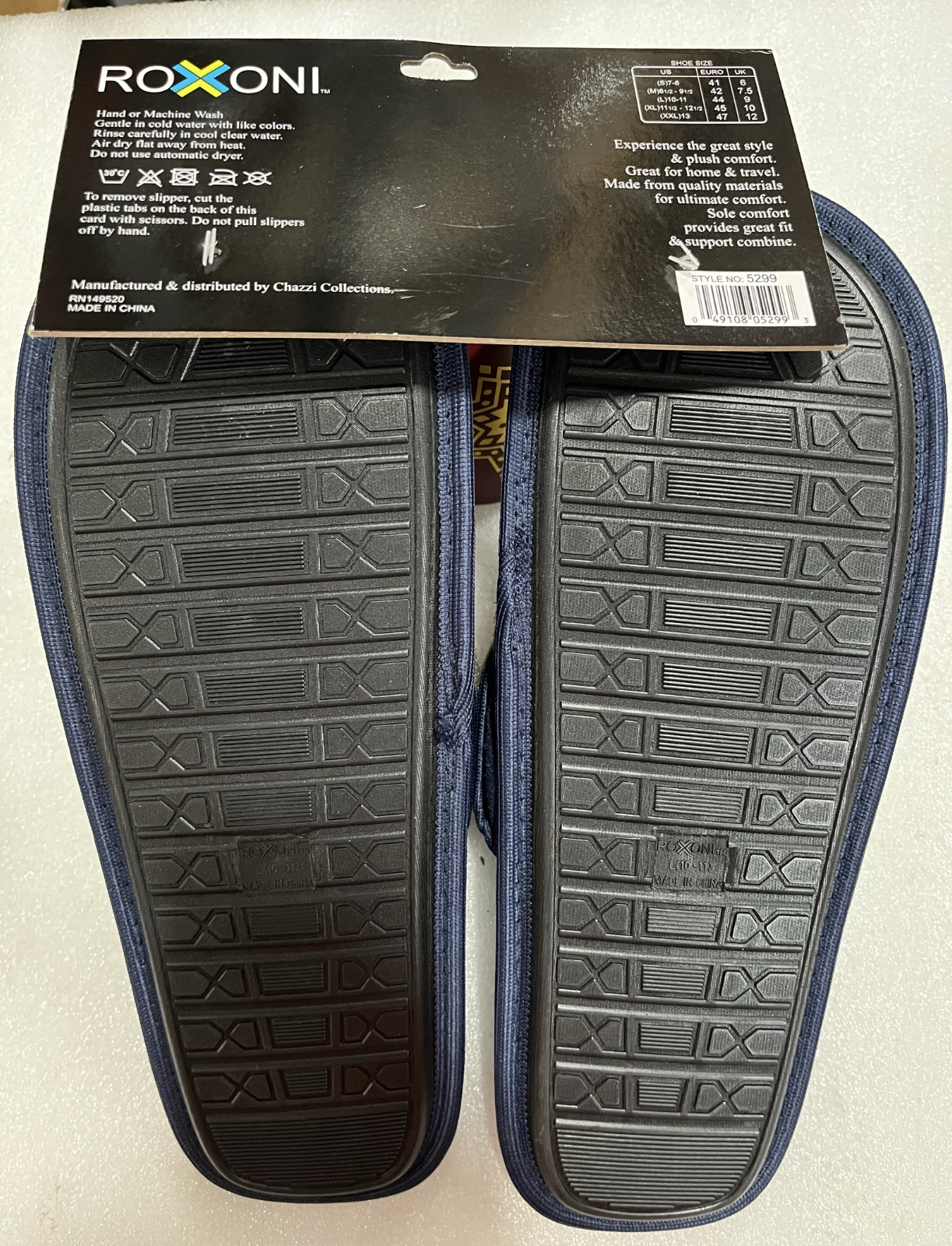 Men's Suede Scuff Slipper ，10-11/Navy