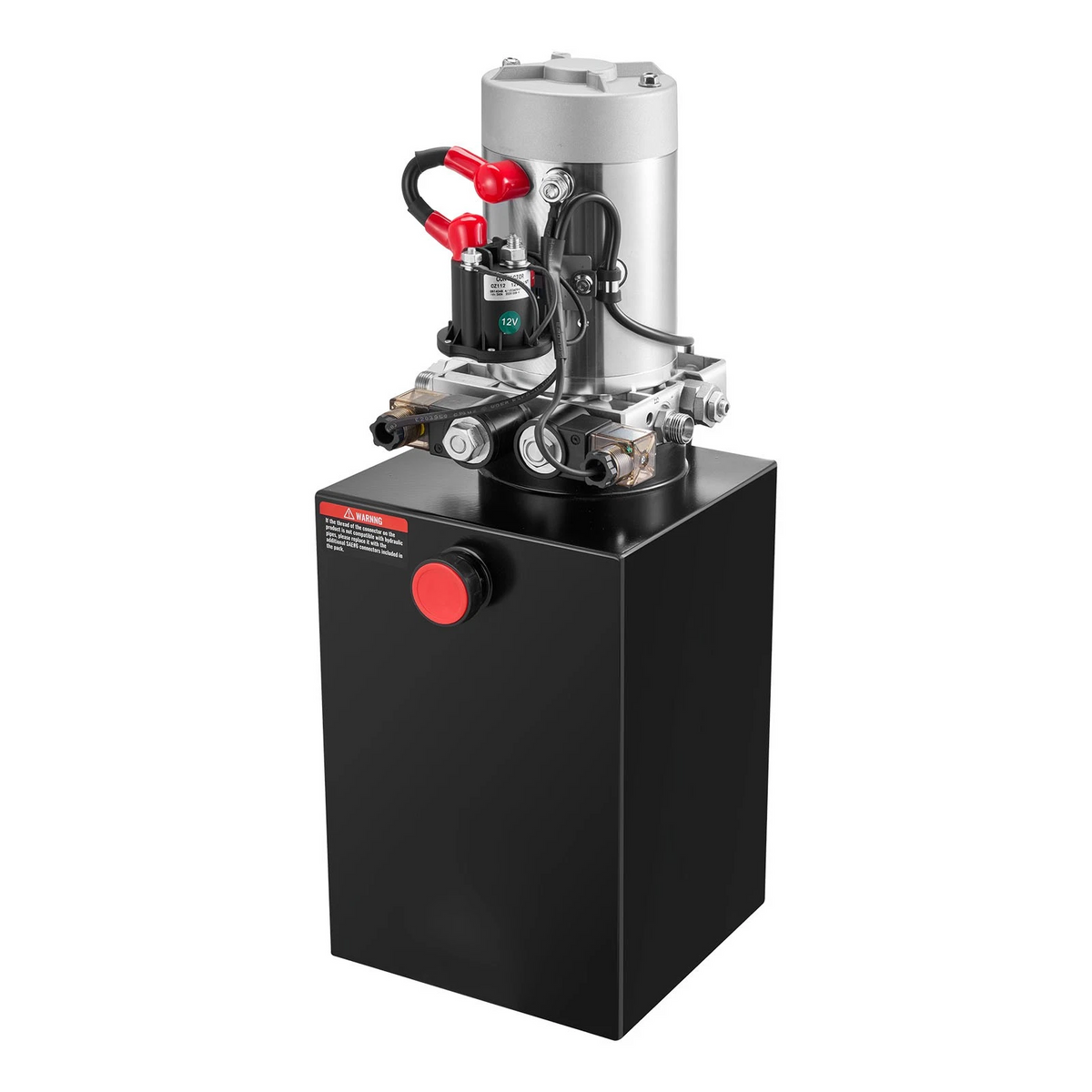 15 qt. 12-Volt Hydraulic Power Pump Unit Electric Dump Trailer Pump with Metal R